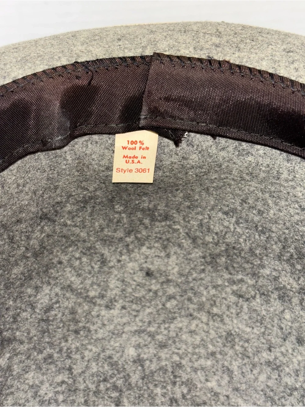 Esprit Grey Felt Bowler Hat with Grosgrain Trim Vintage 1980’s Back to College